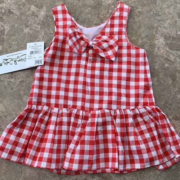 NEW!! Pippa and Julia red and white Capri set - Picture 2 of 3